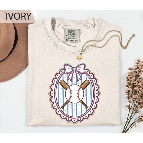 Baseball Bow TShirt Coquette Bows Shirt Gift for Mom Sports Mom Gift Baseball Shirt Coquet