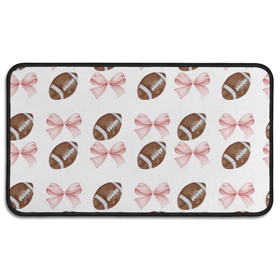 Baseball Bows Pattern Door Rugs,Washable Non Slip Door Mats Indoor,Decorative Door Mats,Entry Mat Indoor for Entrance,Bedroom,Kitchen,Bathroom,30"x17"