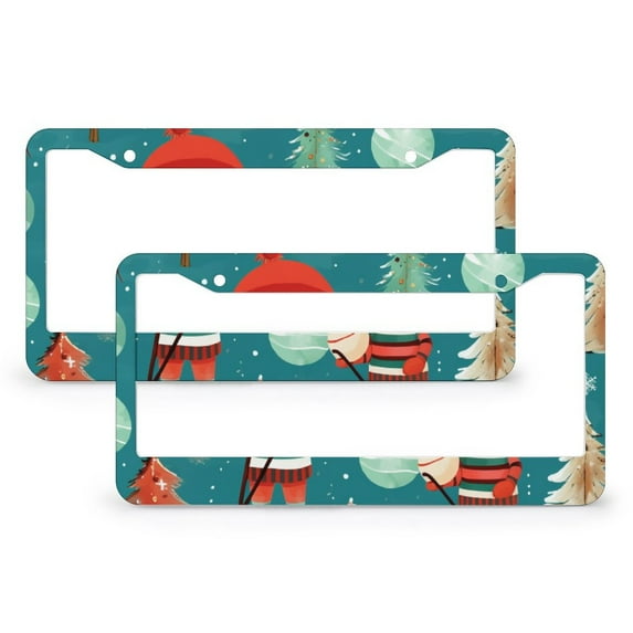 Baseball Boy Personalized Christmas License Plate Frames 2 Pack Unique Sports Souvenir License Plate Frames Cover Holders for Women Men US Vehicles 2 Holes Quality Aluminum License Plate Cover