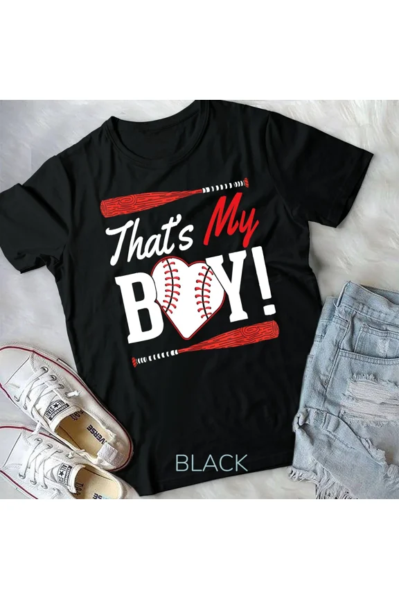 Baseball Boys Mama And Son Baseball Lover Themed Graphic Design Sport Family Unisex T-Shirt Y0544, Up to Size 5XL