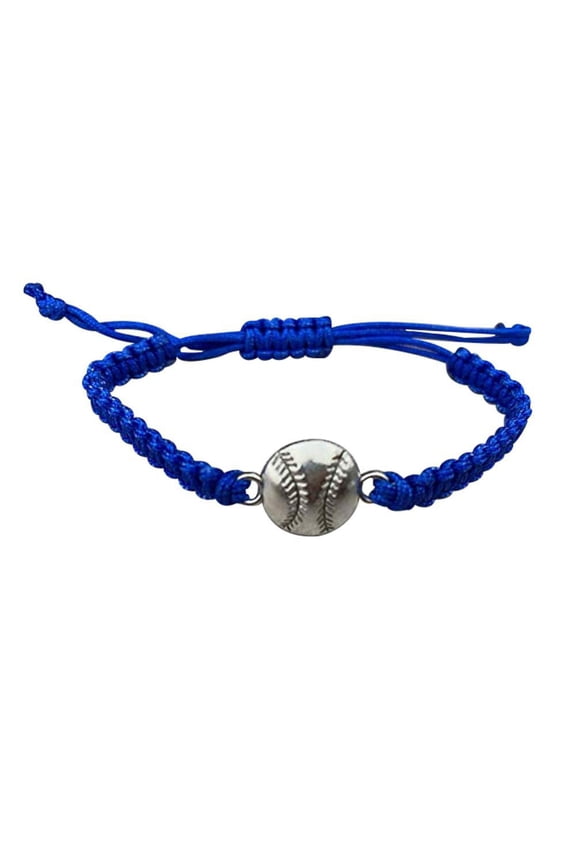 Baseball Bracelet, Adjustable Baseball Jewelry for Baseball Players, Teams and Fans (Royal Blue)