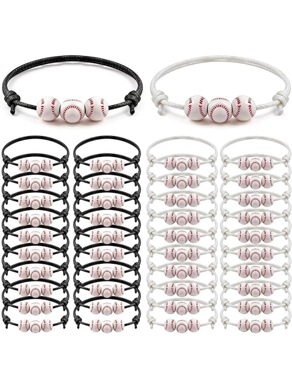 Baseball Bracelets Baseball Party Favors Bulk Sport Theme Charm Bracelets with Baseballs Beads