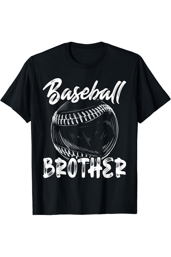 Baseball Brother For Men Family Matching Players Team T-Shirt Black X-Large