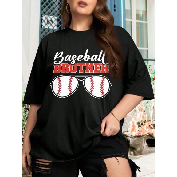 Baseball Brother Funny Baseball Softball Life Gift For Men Women - Father's Day Oversize Women T-Shirt (Big Sizes Available)