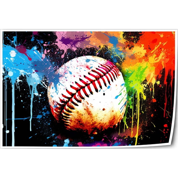 Baseball Canvas Wall Art Inspirational Gift Graffiti Poster for Bedroom Wall Hanging Decorations for Hallway Modern Painting Panels Giclee Print