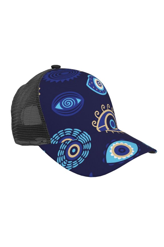 Baseball Cap Adjustable Fashion Snapback Unisex Mesh Trucker Hat, Magic Evil Eyes