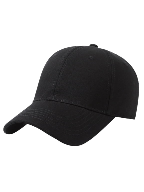 Baseball Cap Adjustable Oversize Big Head Big Head Dad Classic Baseball Hats for Women Black