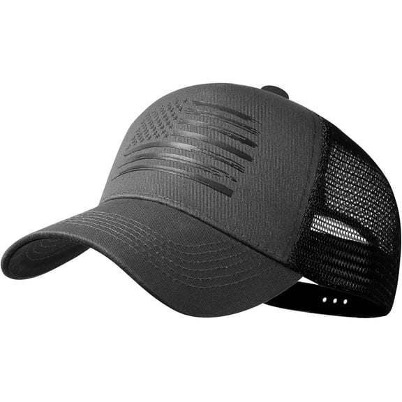 Baseball Cap American Flag Trucker Hat for Men Women 3D Embossed Logo Adjustable Outdoor Mesh Snapback Hat