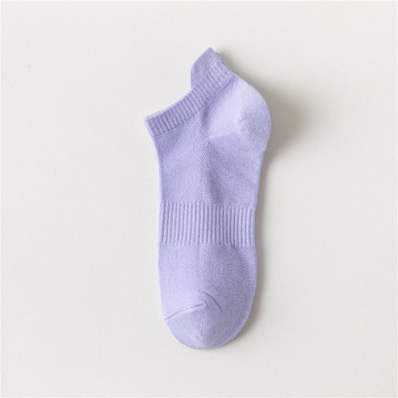 Baseball Cap Ankle Socks, Thin Cotton Athletic Running Socks, Low Cut No Show With Heel Tab, Breathable Mesh Design, Purple One Size, Size One Size
