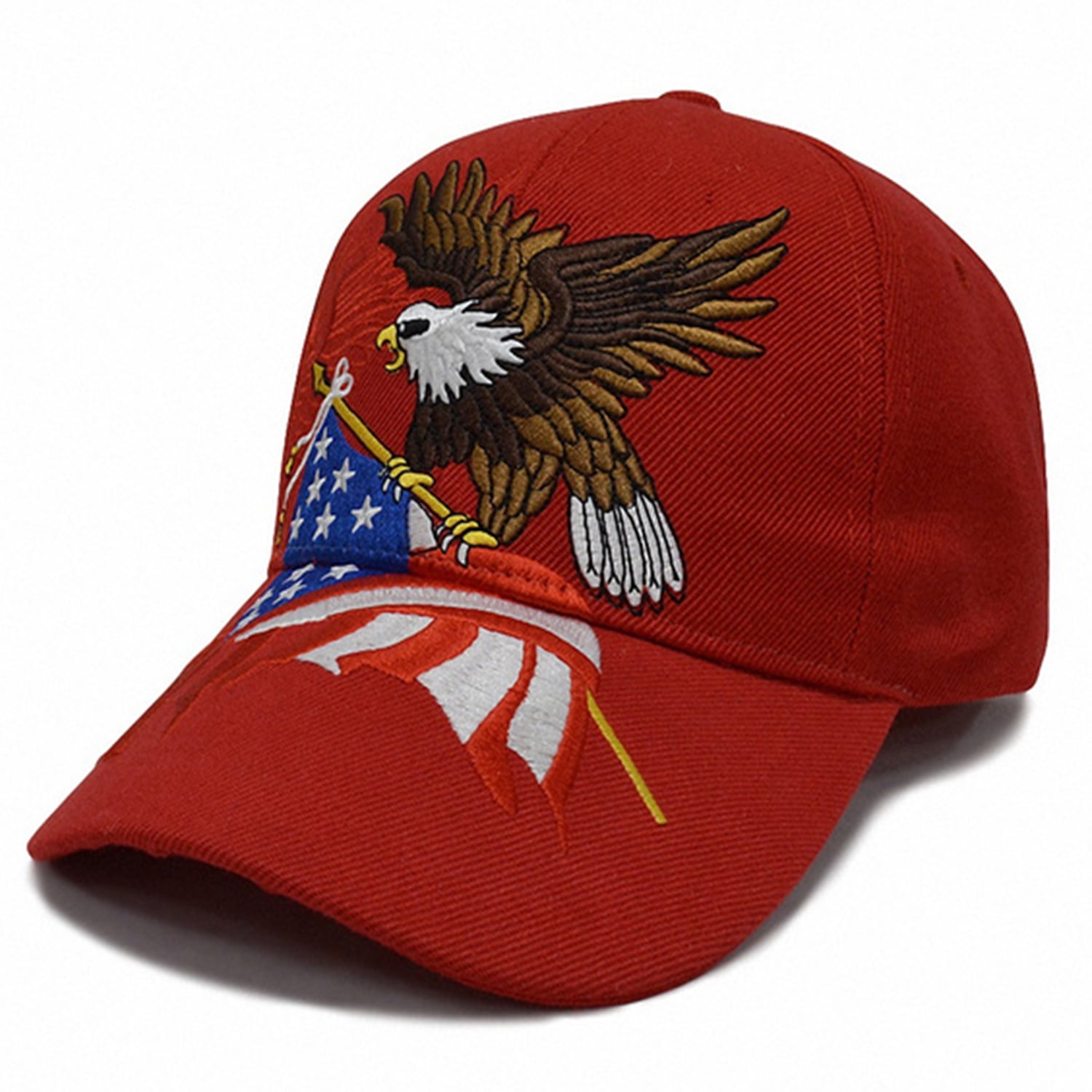 Baseball Cap, Artiflr American Flag Bald Eagle Embroidered Patriotic Red  Sun Shade Hat Head Accessories for Men Women 