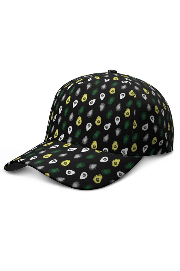 Baseball Cap Avocado Fresh Green Fruit Adjustable – Dad Hat with Cute Kawaii Pattern and Aesthetic Art Print