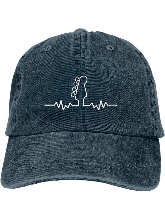 Baseball Cap Bass Guitar Heartbeat Denim Hats Adjustable Trucker Hats Dad Cap