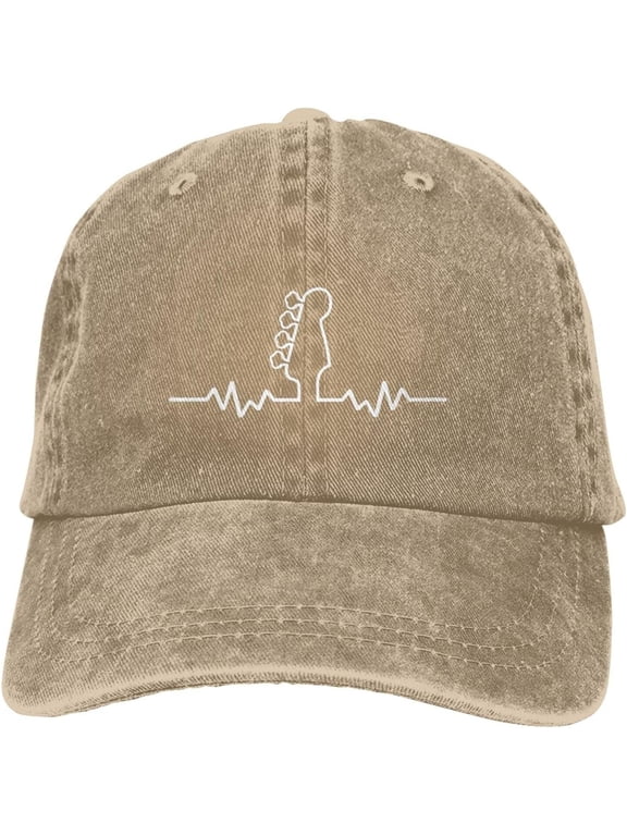 Baseball Cap Bass Guitar Heartbeat Denim Hats Adjustable Trucker Hats Dad Cap