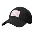 thumbnail image 1 of Baseball Cap Bent Eaves Design 6 Piece Cap Body Breathable Not Hot Plastic Cap Drag For Daily Travel Vacation Classic Pink Ribbon Pattern With Decorative Elements Black, 1 of 8