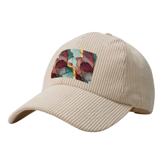 Baseball Cap Bent Eaves Design 6 Piece Cap Body Breathable Not Hot Plastic Cap Drag For Daily Travel Vacation Deep Reddish-Brown Green Golden Marble Beige