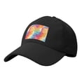 thumbnail image 1 of Baseball Cap Bent Eaves Design 6 Piece Cap Body Breathable Not Hot Plastic Cap Drag For Daily Travel Vacation Lightgrey Tie-Dye Background Vibrant Colors And Swirling Black, 1 of 8