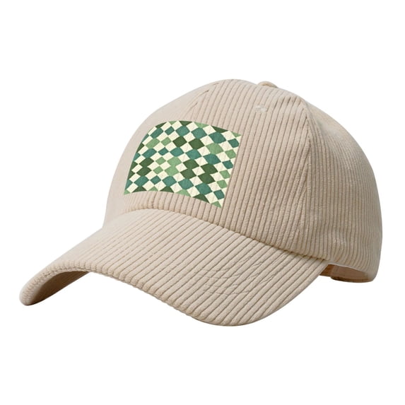 Baseball Cap Bent Eaves Design 6 Piece Cap Body Breathable Not Hot Plastic Cap Drag For Daily Travel Vacation Lightseagreen Colorful Houndstooth_2 Beige