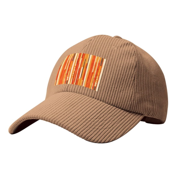 Baseball Cap Bent Eaves Design 6 Piece Cap Body Breathable Not Hot Plastic Cap Drag For Daily Travel Vacation Orangered Stripe Hand-Drawn Sketch_2 Khaki