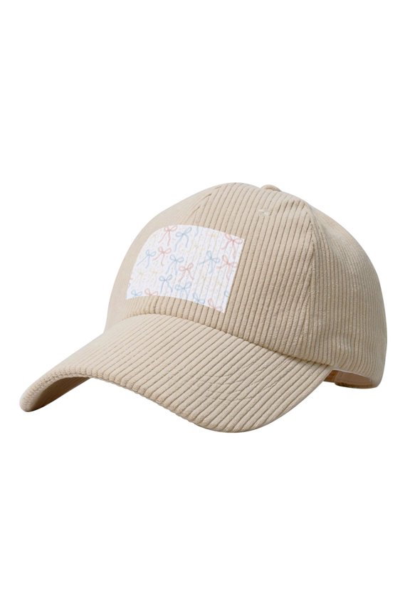 Baseball Cap Bent Eaves Design 6 Piece Cap Body Breathable Not Hot Plastic Cap Drag For Daily Travel Vacation Romantic Thin Vintage Lace Ribbon Bow Pattern Beige