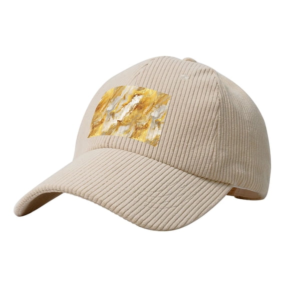 Baseball Cap Bent Eaves Design 6 Piece Cap Body Breathable Not Hot Plastic Cap Drag For Daily Travel Vacation Gold Marble_1 Beige