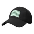 thumbnail image 1 of Baseball Cap Bent Eaves Design 6 Piece Cap Body Breathable Not Hot Plastic Cap Drag For Daily Travel Vacation Lightgreen Stripe_1 Black, 1 of 8