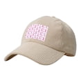thumbnail image 1 of Baseball Cap Bent Eaves Design 6 Piece Cap Body Breathable Not Hot Plastic Cap Drag For Daily Travel Vacation Modern Pink Ribbon Pattern Beige, 1 of 8