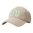 thumbnail image 1 of Baseball Cap Bent Eaves Design 6 Piece Cap Body Breathable Not Hot Plastic Cap Drag For Daily Travel Vacation Watercolor Light Green Leaves (1) Beige, 1 of 8