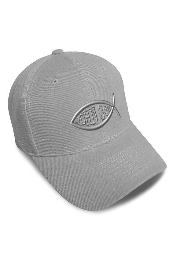 Baseball Cap Bible Verse John 3:16 A Embroidery Acrylic Dad Hats for Men & Women Strap Closure Gray