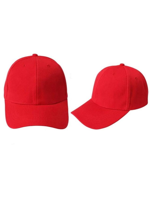 Baseball Cap Blank Hat Solid Color Adjustable Hat Red