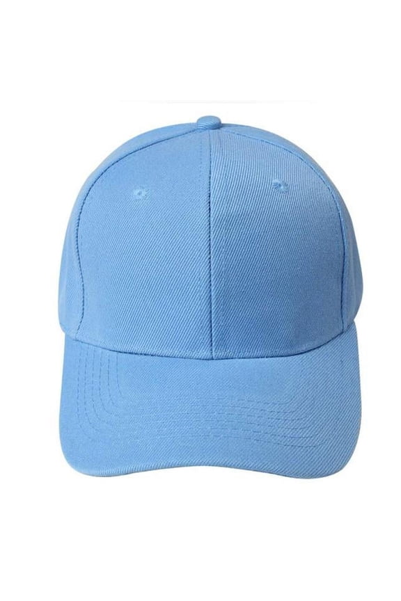 Baseball Cap Blank Hat Solid Color Adjustable Hat Sky Blue