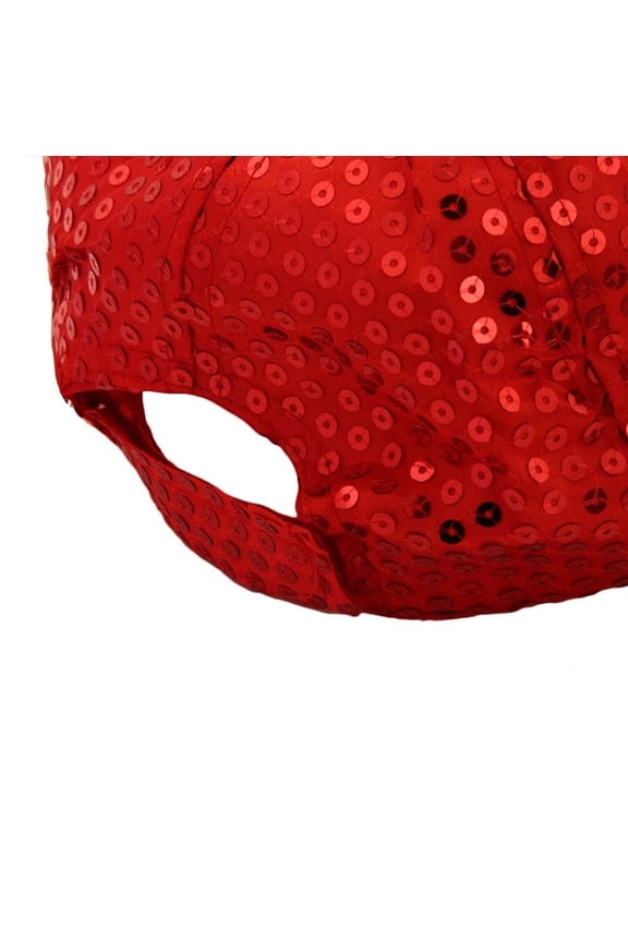 Baseball Cap Breathable New Fashion Unisex Pure Color Sequined Lightweight Baseball Hat Red