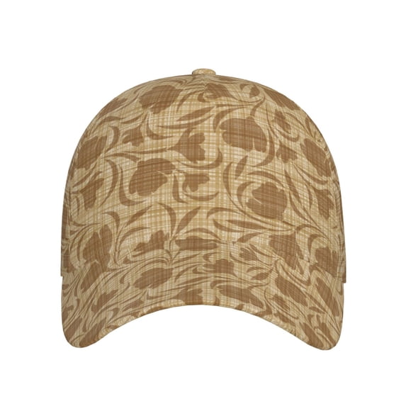 Baseball Cap, Brown Flowers Trucker Hats Women Dad Hat For Workouts - Baseball Hat Adjustable Size