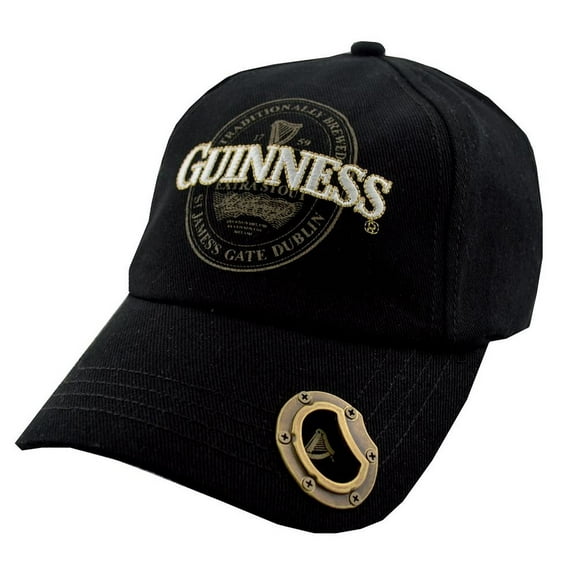 Baseball Cap Built-in with Bottle Opener Fitted Snap Black Color for Men
