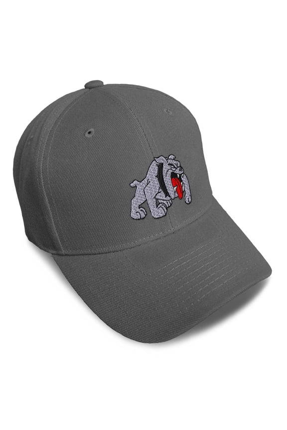 Baseball Cap Bulldog C Embroidery Dogs Acrylic Dad Hats for Men & Women Dark Grey Design Only