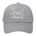 thumbnail image 1 of Baseball Cap CAT MOM Embroidered Baseball Caps Men Women Summer Sun Hats Adjustable Hard Top Cat Lover Caps Baseball Hat Grey One Size, 1 of 3