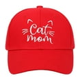 thumbnail image 1 of Baseball Cap CAT MOM Embroidered Baseball Caps Men Women Summer Sun Hats Adjustable Hard Top Cat Lover Caps Baseball Hat Red One Size, 1 of 3