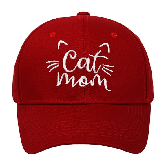 Baseball Cap CAT MOM Embroidered Baseball Caps Men Women Summer Sun Hats Adjustable Hard Top Cat Lover Caps Baseball Hat One Size