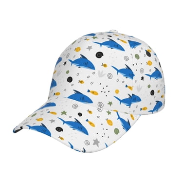 Pool Outfit Shark Bite Cotton Baseball Cap - Adjustable Fun Beach Hat For Shark Lovers (Hand Wash) Jaws Hat
