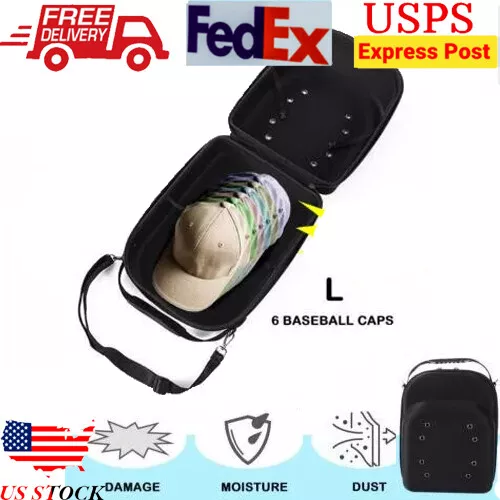Baseball Cap Case,Hat Carrier Travel Bag,Lids Cap Luggage Container Durable Storage for Baseball Caps, Hat Organizer Holder for 6 Caps, Hat Travel Case, Carrier