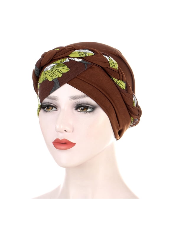 Baseball Cap Chemo Cancer Head Hat Cap Ethnic Pre-Tied Twisted Braid Hair Cover Wrap Headwear Hats For Women
