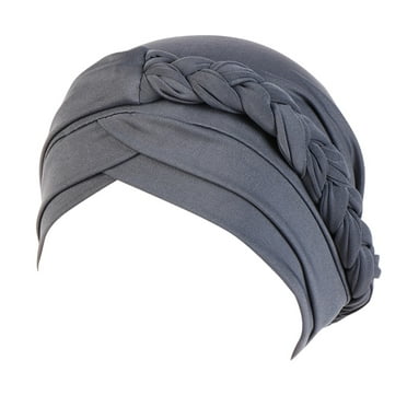 TureClos Women Pleated Pre Tied Head Cover Up Knit Bonnet Sun Turban ...