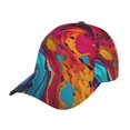 thumbnail image 1 of Baseball Cap, Colorful Abstract Swirls Trucker Hats Women Dad Hat for Workouts - Baseball hat Adjustable Size, 1 of 7