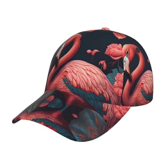 Baseball Cap, Colorful Floral Flamingo Trucker Hats Women Dad Hat for Workouts - Baseball hat Adjustable Size
