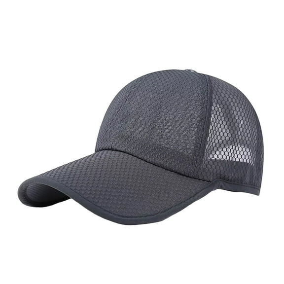 Baseball Cap Curved Brim UV Resistant Polyester Men Outdoor Baseball Mesh Hat Solid Anti-UV Cap Camping Supplies