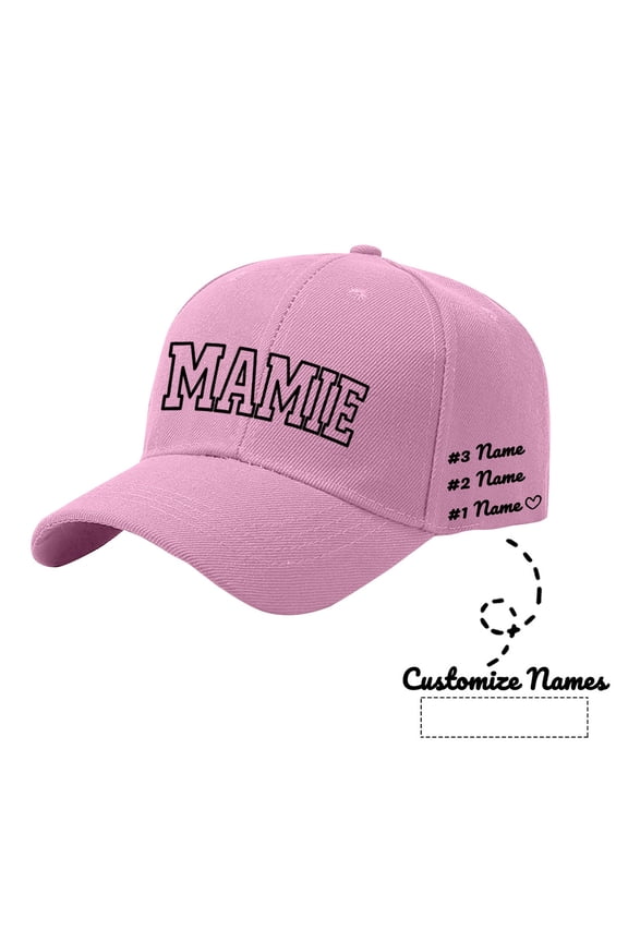 Baseball Cap Custom Name Printed Mamie Personalized Diy Adjustable Soft Breathable Unisex Casual Hat For All Season Daily Wear