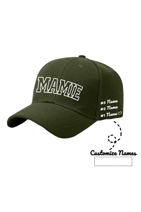 Baseball Cap Custom Name Printed Mamie Personalized Diy Adjustable Soft Breathable Unisex Casual Hat For All Season Daily Wear