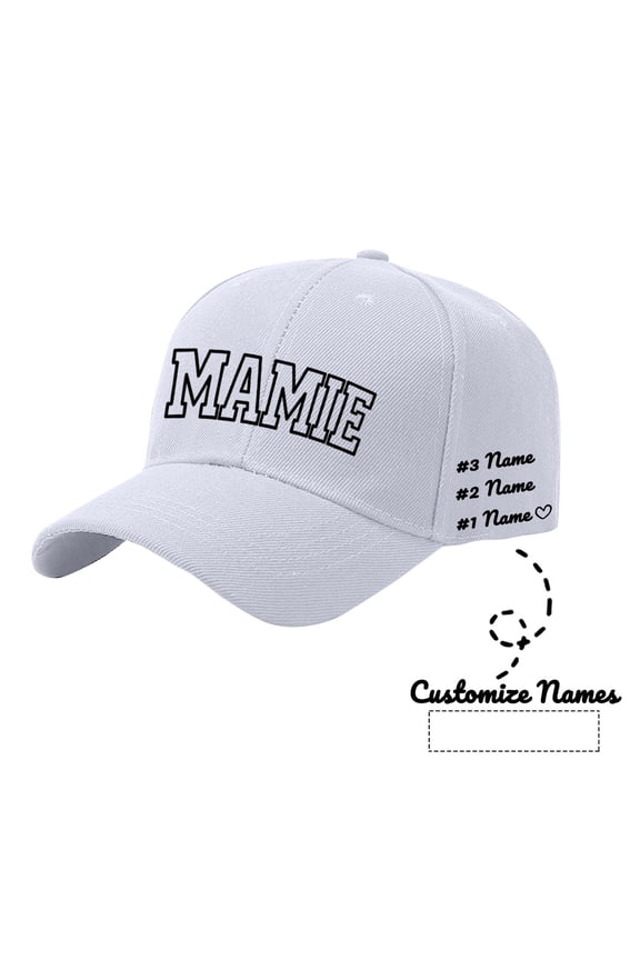 Baseball Cap Custom Name Printed Mamie Personalized Diy Adjustable Soft Breathable Unisex Casual Hat For All Season Daily Wear