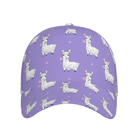 Baseball Cap, Cute Alpaca Eating Grass Purple Trucker Hats Women Dad Hat For Workouts - Baseball Hat Adjustable Size