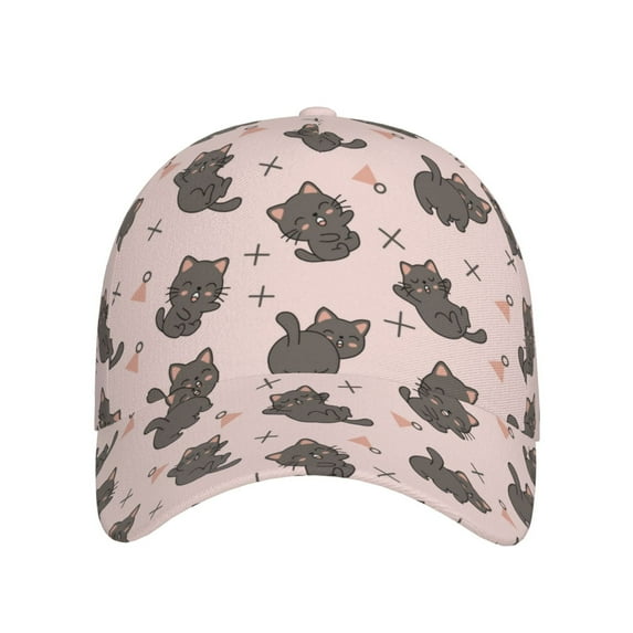 Baseball Cap, Cute Cartoon Smiling Cat Trucker Hats Women Dad Hat For Workouts - Baseball Hat Adjustable Size