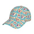 thumbnail image 1 of Baseball Cap, Cute Corgi Head Sun Hats For Men Women, Adjustable Golf Dad Hat For Outdoor Activities, 1 of 8